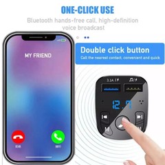 Car Wireless FM Transmitter Adapter Bluetooth 5.0 2USB PD Charger AUX Hands-Free