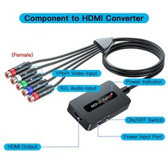 1080P Component to HDMI Adapter for PS2, Wii, Xbox – YPbPr Converter Cable