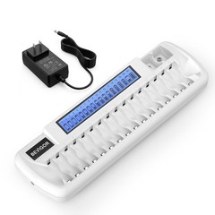 BEVIGOR 18 Bay Battery Charger for AA AAA 9V NiMH NiCD Rechargeable Black