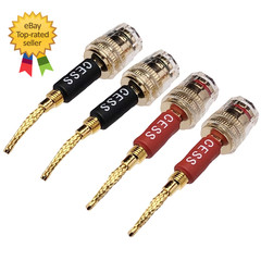 CESS 220 Pin Banana Plug to 4Mm Female Banana Jack Speaker Wire 4 Pack