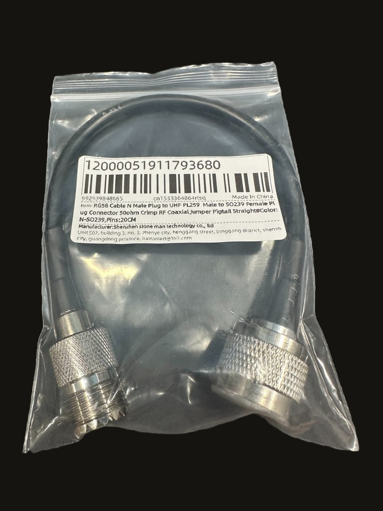 Jumper – N Connector to SO-239 UHF Female 6 inches