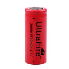 2pcs 26650 Battery UltraFire Rechargeable 3.7V Li-Ion Flat Top For Flashlight