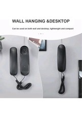 Black Corded Telephone Landline Phone for Home Office Desk Wall Mountable