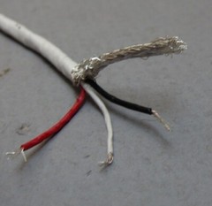 10 feet Shielded Silver Plated Copper PTFE (Teflon) Wire 3 Twisted 26 AWG Wires