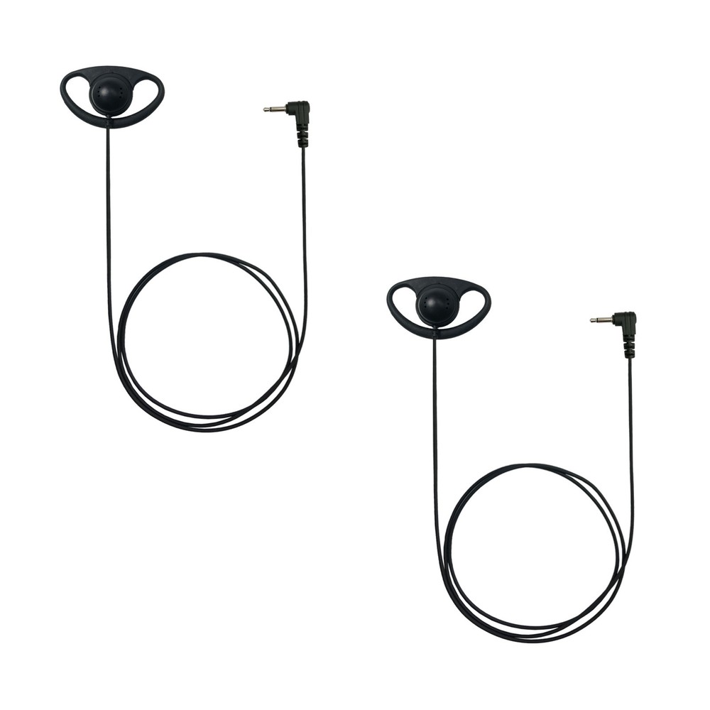 2x D-Shape 3.5mm Listen-Only Earpiece for Motorola, Kenwood Shoulder Speaker Mic