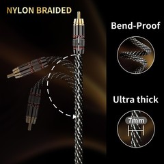 High-Quality 4.92ft RCA to XLR Male Audio Cable – 2 Pack, Gold-Plated, Nylon Bra