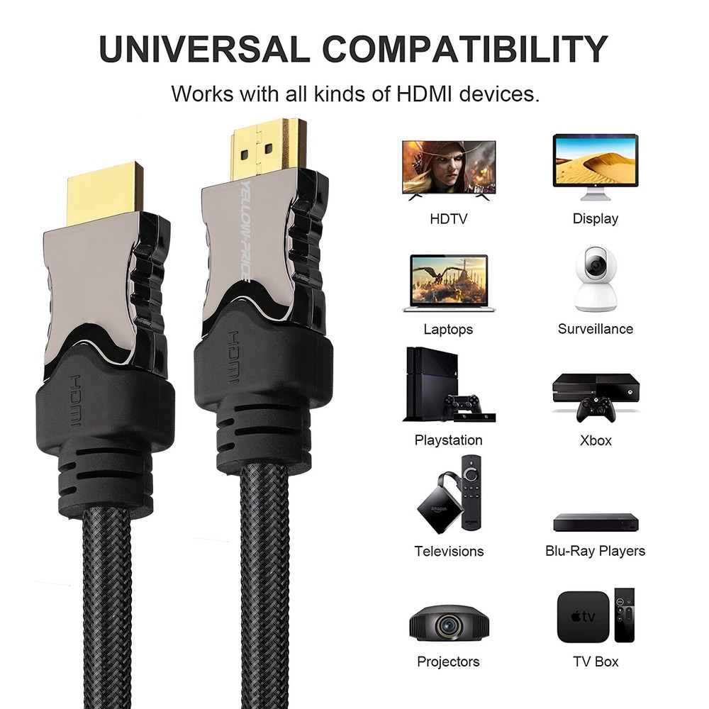 Latest 6FT HDMI 2.1 Cable Cord with Full 8K@120Hz Supports [7680P x 4320P eARC]