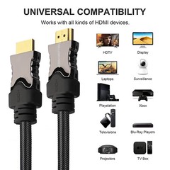 Latest 6FT HDMI 2.1 Cable Cord with Full 8K@120Hz Supports [7680P x 4320P eARC]