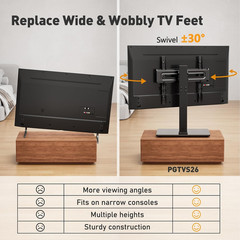 Universal Swivel TV Stand Base for 32–70 Inch Tvs, Height Adjustable Table Top T