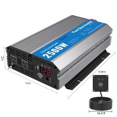 2500W/5000W Pure Sine Wave Inverter 12V DC to 120V AC Converter for RV Off-Grid