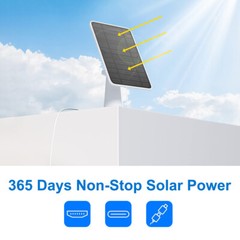 360° Solar Panel Charger for Outdoor Security Camera Eufy 10W Micro USB Type-C