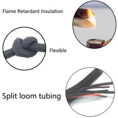 Braided Cable Sleeve Split Wire Loom Tubing Cord Protect Mesh Woven Material Lot