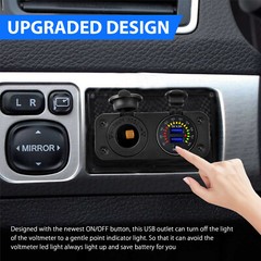 Dual USB Car Fast Charger Outlet, Cigarette Lighter Socket, Power Adapter Outlet
