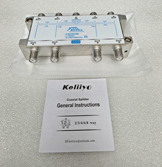 Keliiyo 8 Way coaxial Cable Splitter, Bi-Directional MoCA 8 way, SILVER***NEW***