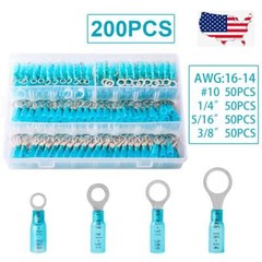 Wire Crimp Connectors Waterproof Heat Shrink Ring Terminals 22-10 AWG US