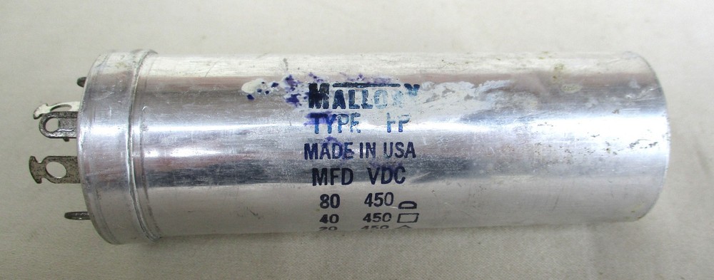 Mallory Type FP 80/40/20 UF 450 Volts Electrolytic Capacitor Tested NOS Lot 3
