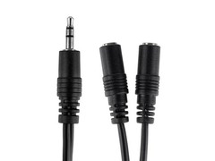 6inch 3.5mm (1/8″) Male Stereo TRS Plug to 2 3.5mm Stereo Female Splitter Cable