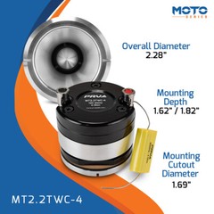 2x PRV Motorcycle Bullet Tweeter 2.25″ Short Horn 240W 4Ohm MT2.2TWC-4 Neodymium