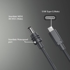 Starlink Mini USB-C to DC Power Cable (1m/3.3ft, 3m/9.8ft, 5m/16.4ft) – USA SHIP