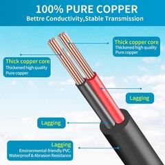 7.4mm x 5.0mm DC Power Extension Cable, 2-Pack Male to Female Jack Connector …