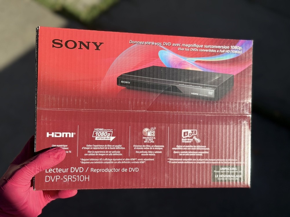 NEW Sony DVP-SR510H DVD Player 1080p Upscaling 1080p HDMI Output Black