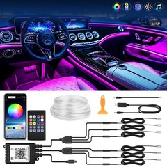 Upgrade 6 in 1 Ambient Strips 16 Million Color RGB LED Car Interior Light Kit US