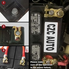 Universal Brass Battery Terminal Connectors, Top Post Boat RV Vehicles (1 Pair)