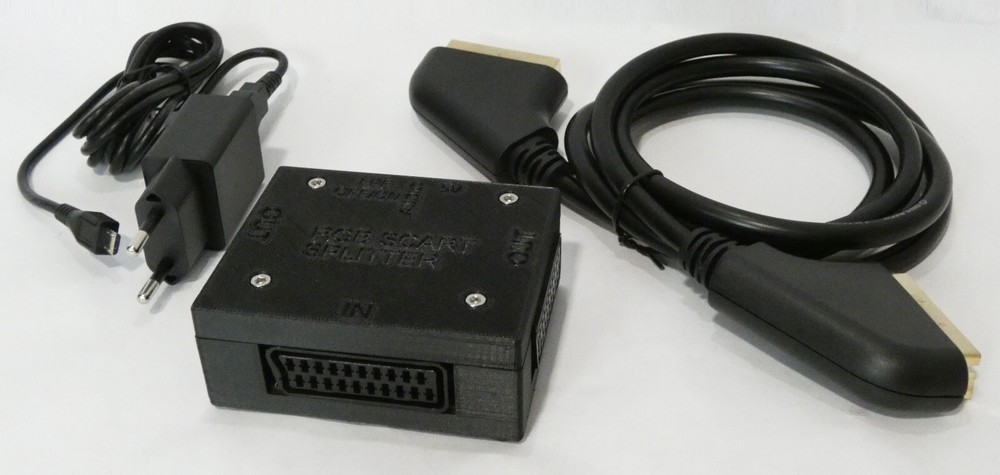 RGB SCART Splitter 1 input 2 output aktiv power Verteiler Distribution Amplifier