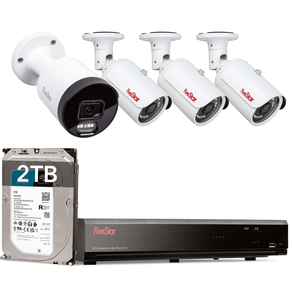 Five Star 4K Professional Security Metal Camera System, 5MP Smart AI Camera