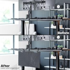 Clamp-On Cable Sleeve for Desk Privacy and Organization
