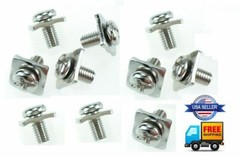 10pcs 4mm Amplifier Terminal Screws Square Washer POWER GROUND SPEAKER Amp Screw