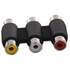 2PC 3 RCA AV Audio Video Female to Female Jack Coupler Adapter 3RCA Connector