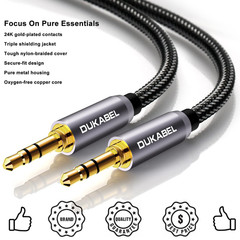 3.5Mm AUX Cable Nylon Braided Male to Male Stereo Audio Cord (4 Feet / 1.2 M)
