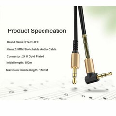 3.5mm Male to Male AUX Cable Cord L-Shaped Right Angle Car Audio Headphone Lot