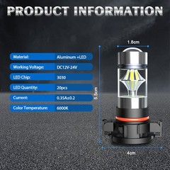 For GMC Yukon 2007 2008-2014 – 4X 6000K LED Headlight Hi/Lo Beam Fog Light Bulbs