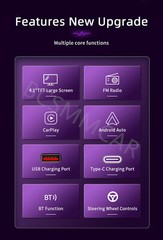 4.1in Car Radio Stereo Bluetooth Single 1Din CarPlay Android Auto TF/AUX/USB/FM