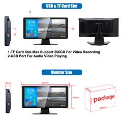 32GB 10″ Quad Monitor 360° Parking System DVR backup HD Cameras For Truck RV BUS
