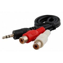 3.5mm Audio to 2 RCA Cable 1/8″ Stereo Male to Female Y Splitter Aux Cord 1FT