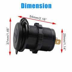 12V Car Lighter Socket Dual 2.1A USB Port Charger Power Outlet LED