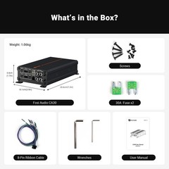 Fosi Audio CA30 4 Channel Car Amplifier 600W Max Infineon Class D Bridgeable