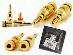 MONOPRICE 24K Gold Plated Banana Plugs Open Screw Type (1 Pair) – FREE SHIPPING