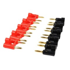 10PCS Dual Banana Plugs 4mm Gold Speaker Connector for Amp Safe Reliable