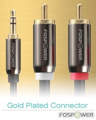 3 6 10 15 25 FT Premium 3.5mm AUX Stereo M/M 2 RCA Splitter Male Audio Y Cable