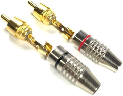 RCA Plug Solder Gold Audio Video Connectors (10 Pack)