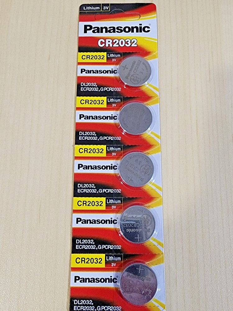 5 pc CARDED PANASONIC CR2032 cr 2032 ECR2032 3v LITHIUM BATTERY EXPIRE 12/2033