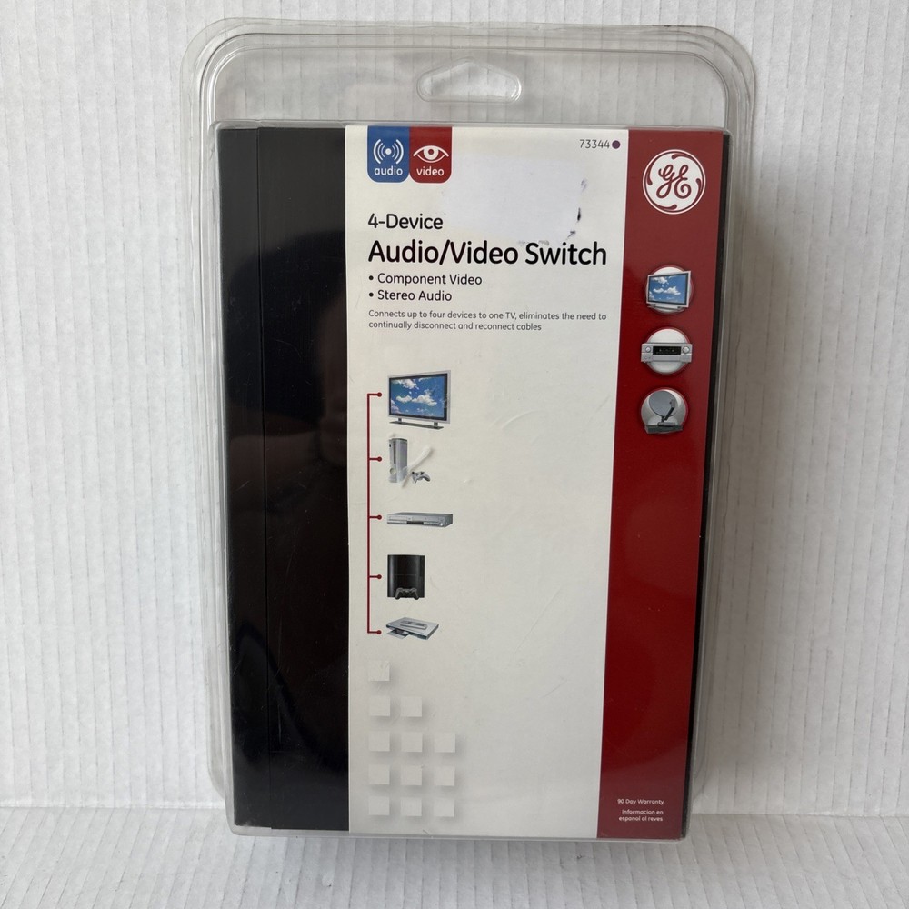 GE 4 Device Audio/Video Switch Component RCA Selector 73344 *NEW* Sealed