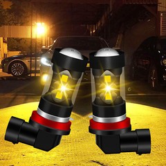 For Honda Accord Civic 2006-2020 H11 Fog Light Projector Lens Yellow LED Bulbs