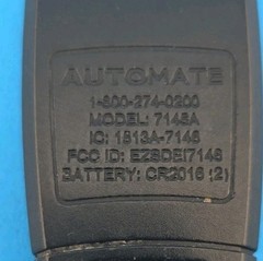 AUTOMATE 7145a EZSDEI7146 Remote Control Transmitter Fob 4-Button