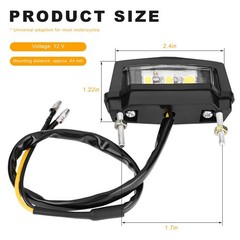 Motorcycle LED License Plate Light, 12V 6K White Rear Brake Tail Light Waterp…