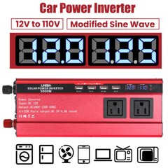 5000W Inversor de corriente DC 12V 24V a AC 110V 120V Convertidor con 3 AC 4 USB